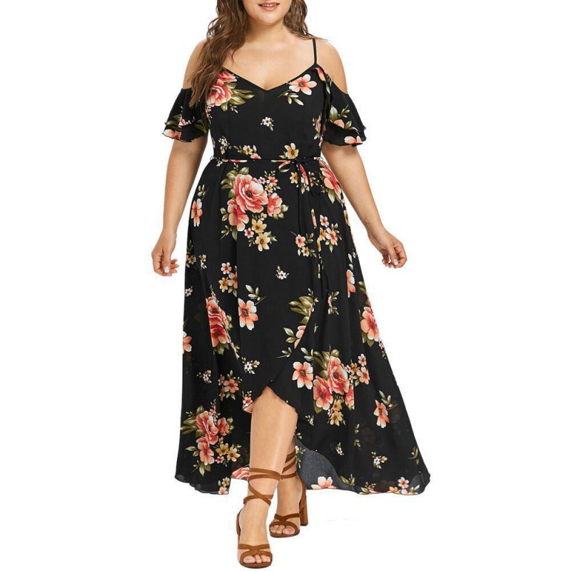 Fat Women's summer plus size loose beach long dress skirt