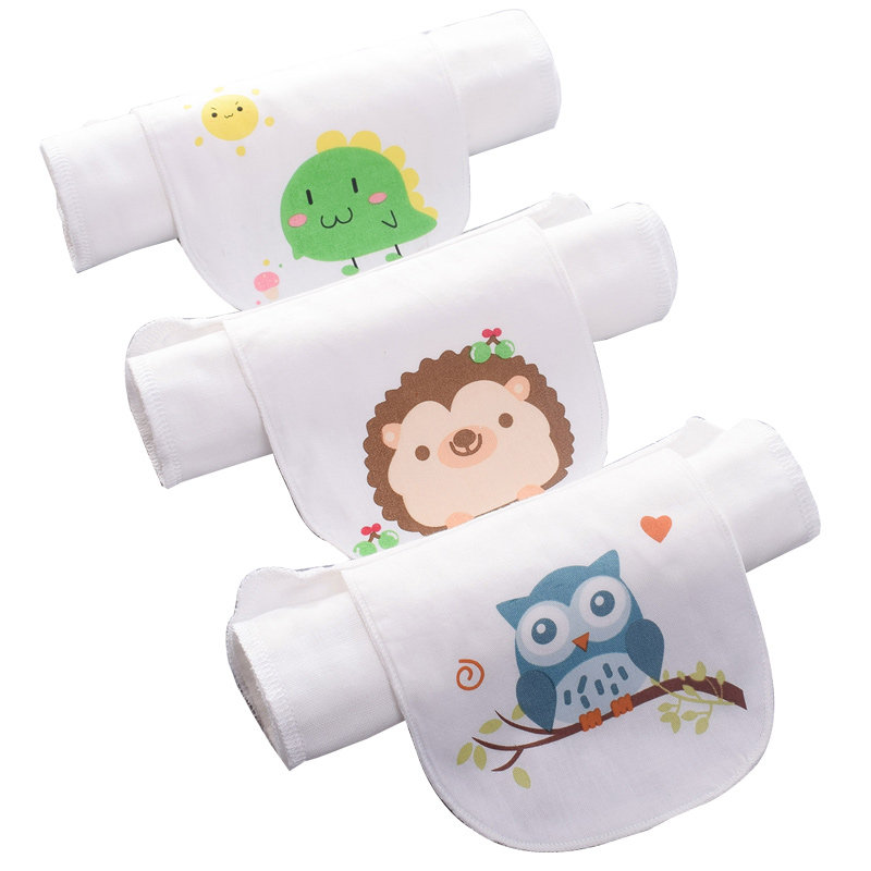 悦蜜卡通可爱印花动物印花纱布吸汗巾三条装
