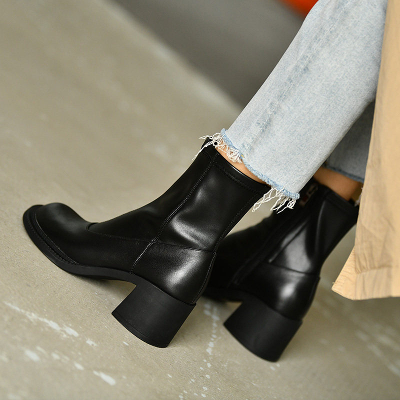 短靴2020新款中跟