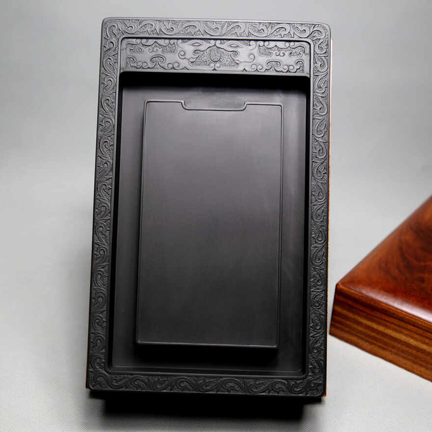 许亚祥 双龙戏珠 黑龙尾 中国砚台 如意砚堂歙砚艺术商行