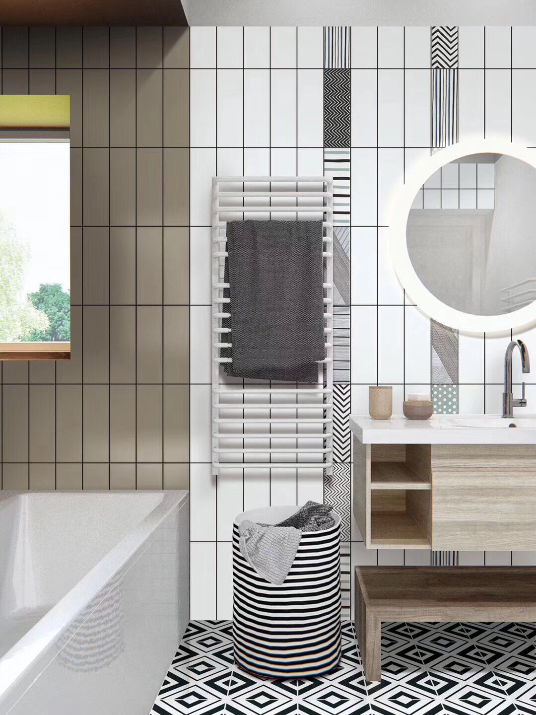 小白砖100x300纯平白色釉面墙砖厨卫餐厅瓷砖北欧宜家简约风网红