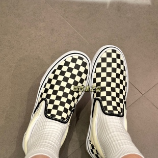 VANS SLIP-ON经典黑白棋盘格低帮男女鞋增高鞋垫帆布鞋VN-0EYEBWW