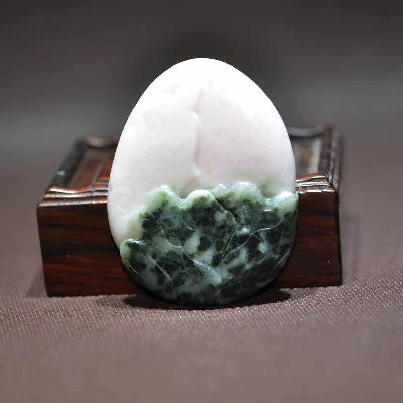 国之精品 中国四大名玉 南阳独山玉 粉红观音挂件45.34g