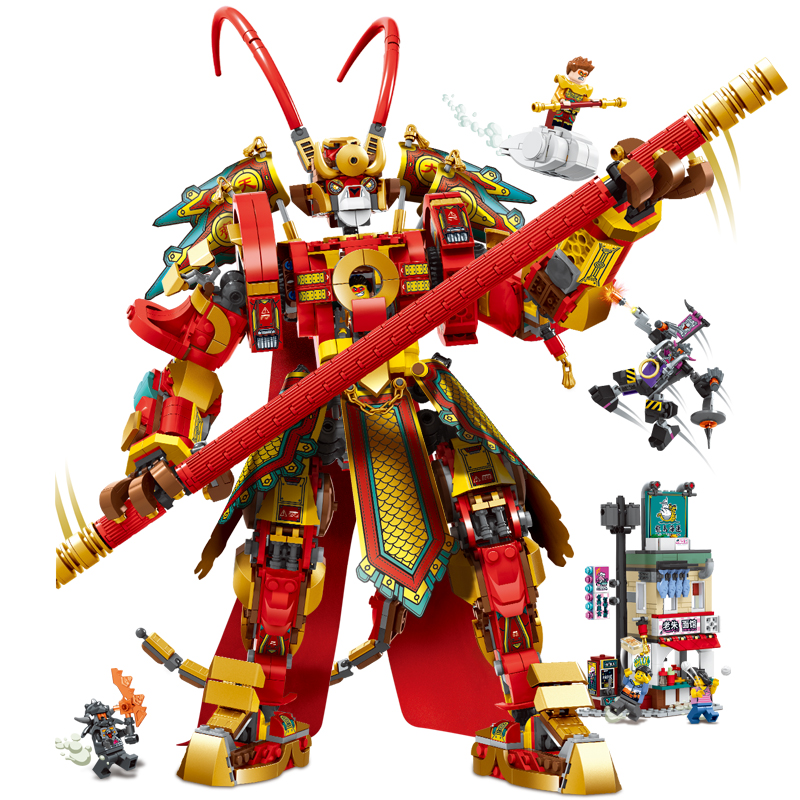 乐高悟空小侠80012齐天大圣黄金机甲孙悟空人仔益智拼装玩具积木