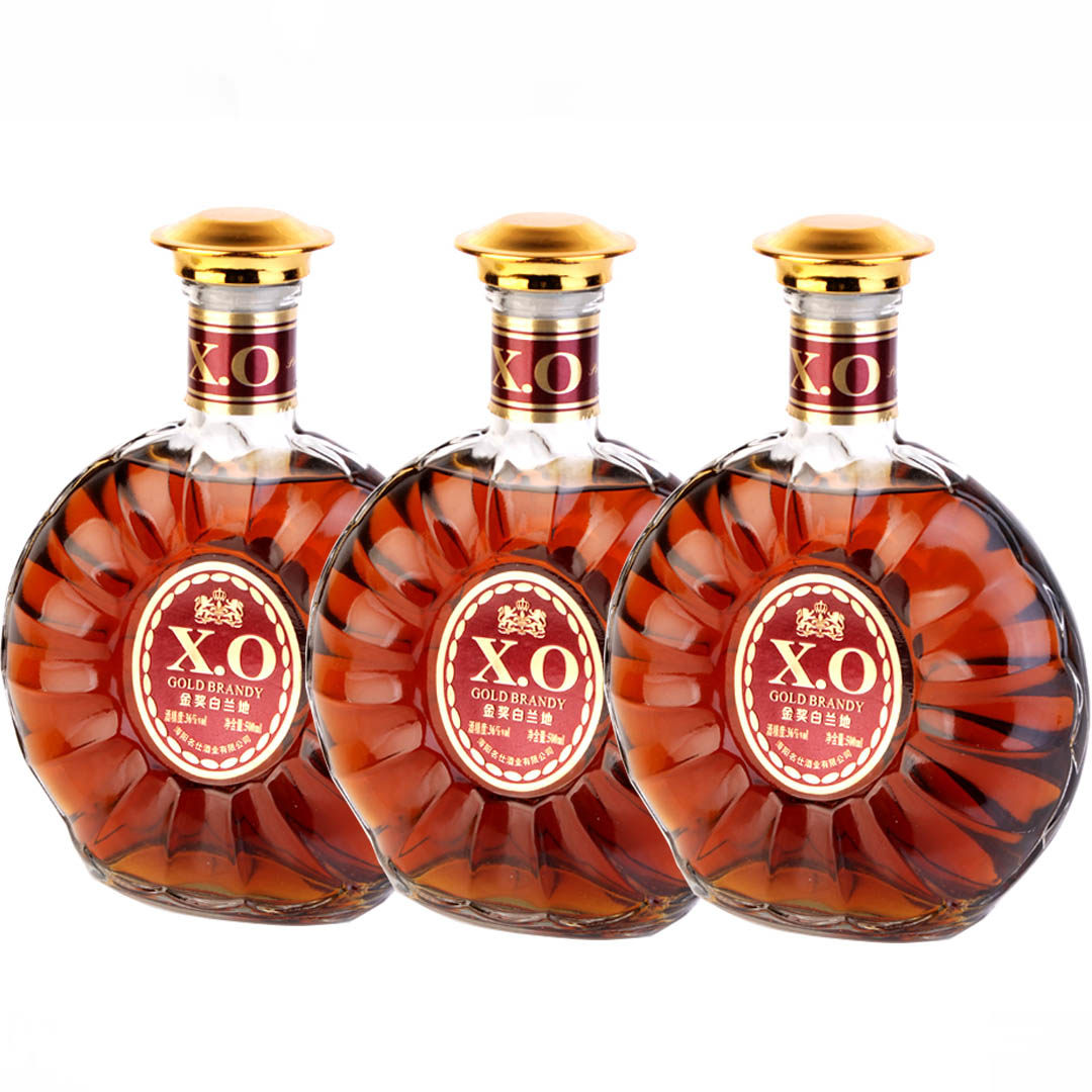 3瓶洋酒 组合 白兰地 xo 洋酒每瓶500ml