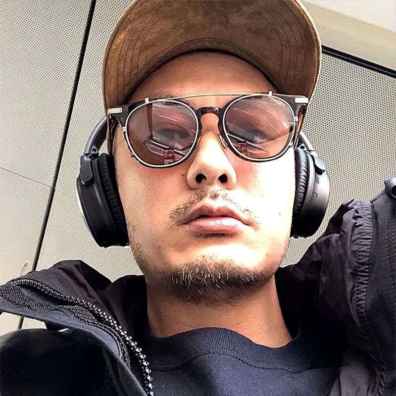 (今日10折)余文乐眼镜潮大脸眼镜框近视墨镜男网红同款偏光太阳镜挂片