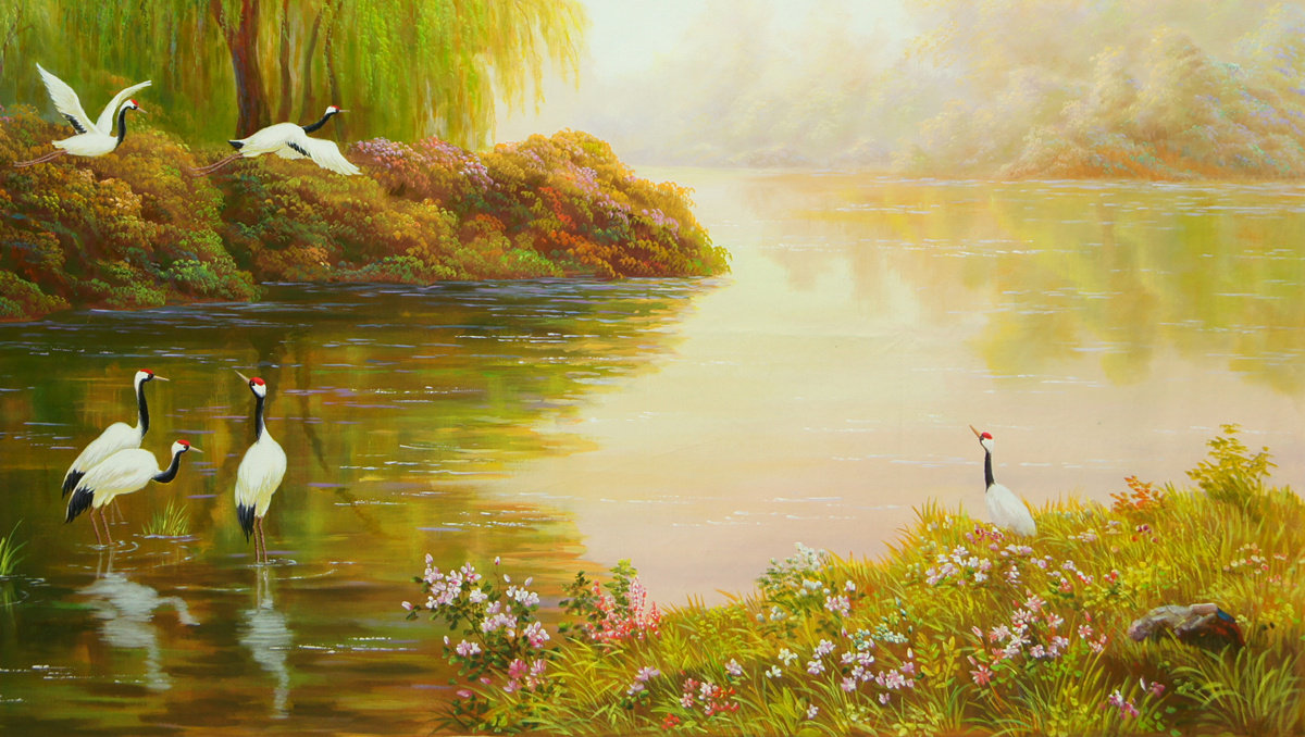 朝鲜名家油画 李清 《仙境》