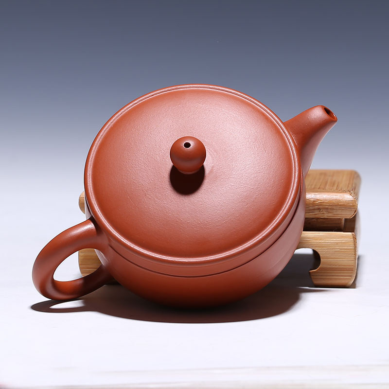 朱泥 全手工 国家助理工艺美术师 徐萍 大口盖壶 180cc