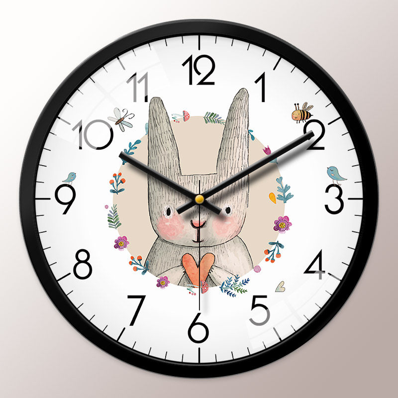 momen/摩门 卡通动物挂钟个性可爱时钟儿童房静音创意钟表石英钟