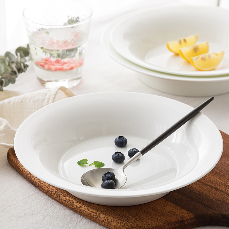 日式家用碟盘子套装组合创意深汤盘北欧西餐盘陶瓷深盘菜盘沙拉盘