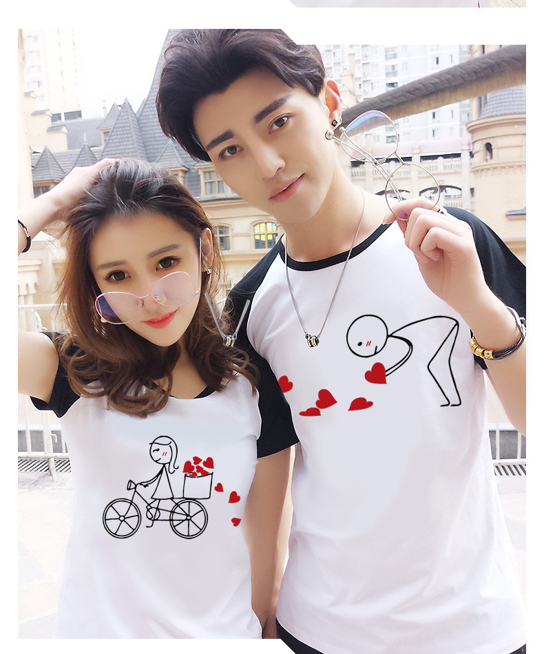 上衣女夏装2017新款 韩版 气质_个性情侣装夏装2017新款韩版短袖潮t恤