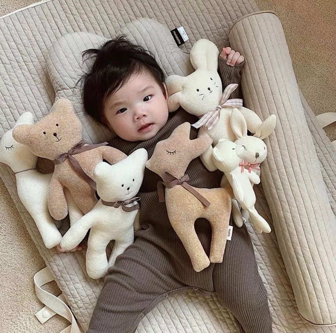 韩国ins北欧卡通小熊公仔宝宝玩具婴儿安抚玩偶布艺拍摄道具娃娃