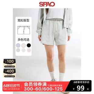 SPAO韩国同款2024年夏季新款女士休闲松紧腰运动裤短裤SPMTE24G05