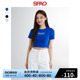 SPAO韩国同款2024年夏季新款女士时尚短款圆领印花T恤SPRPE24G53