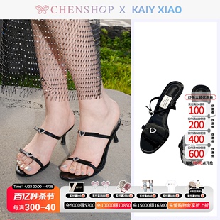 Kaiy Xiao时尚甜美爱心细高跟凉鞋小众百搭款CHENSHOP设计师品牌