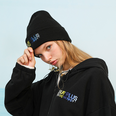 ssurplus x pcmy联名渐变字母冷帽毛线帽ins风嘻哈街头男女针织帽