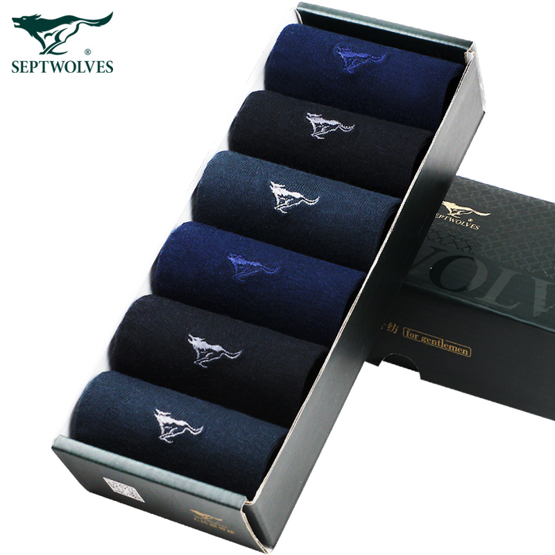 七匹狼襪子男士純棉秋鼕季男襪中筒厚款棉襪全棉運動短襪防臭長襪