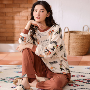 雪可儿秋冬新款少女韩版字母睡衣