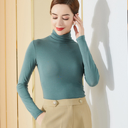 Pile-collar bottoming shirt women's 2021 autumn new modal long-sleeved solid color slim fashion all-match small shirt