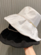 夏季黑色太阳帽渔夫帽女轻薄防晒遮阳帽珍珠遮脸盆帽防紫外线帽子