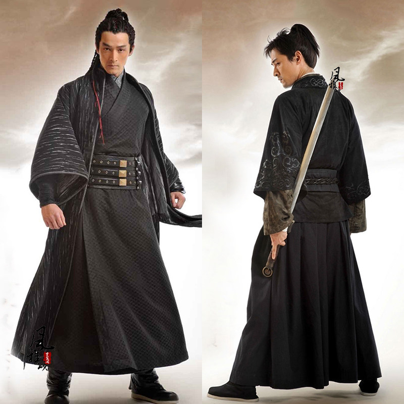 影视轩辕剑古装胡歌同款男汉服武侠侠客服棉麻群演剑客服演出服装