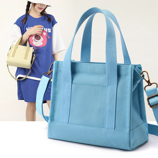 PINK新款日系帆布包女包大容量手提包女夏逛街小包包尼龙布斜挎包