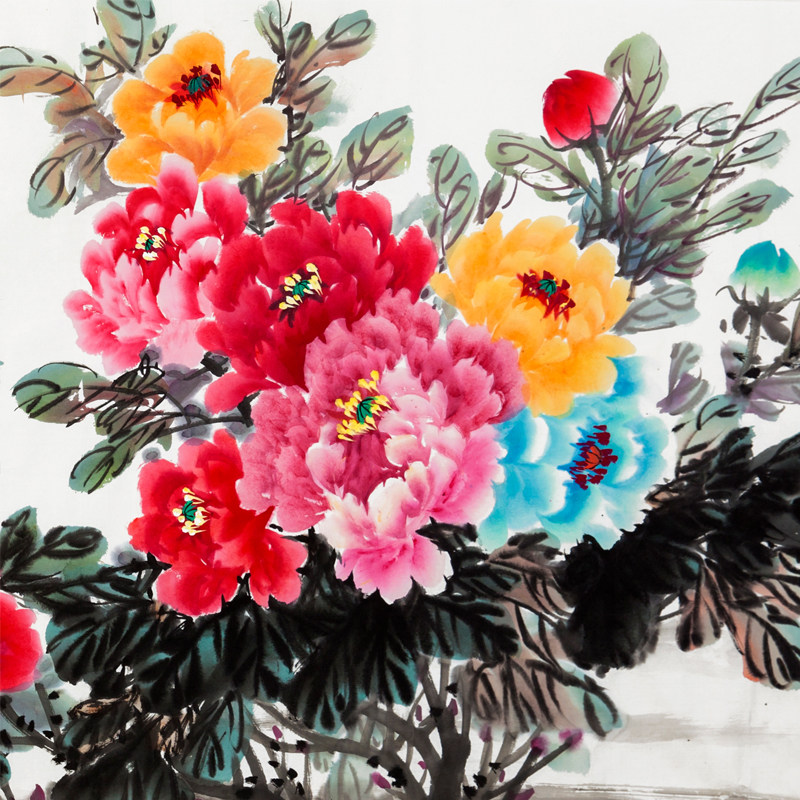 陕西省美协会员 长安实力派画家 丁玲《国色天香》1276