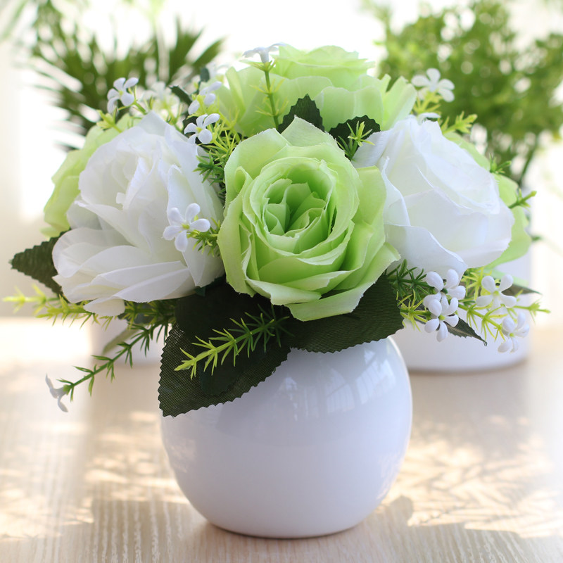 特价塑料假花仿真花小盆栽 迷你