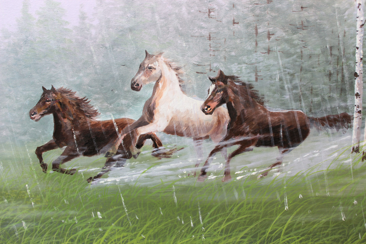 林志亨《马》功勋艺术家丙烯画海外直供 【白头山出品】