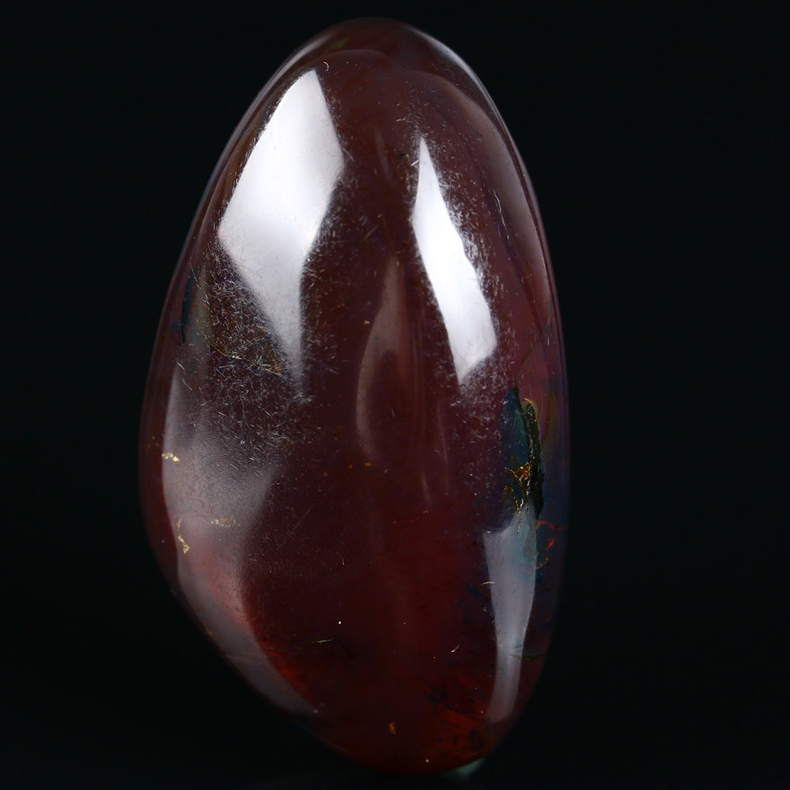 25.78克【强荧光】缅甸红棕珀随形吊坠