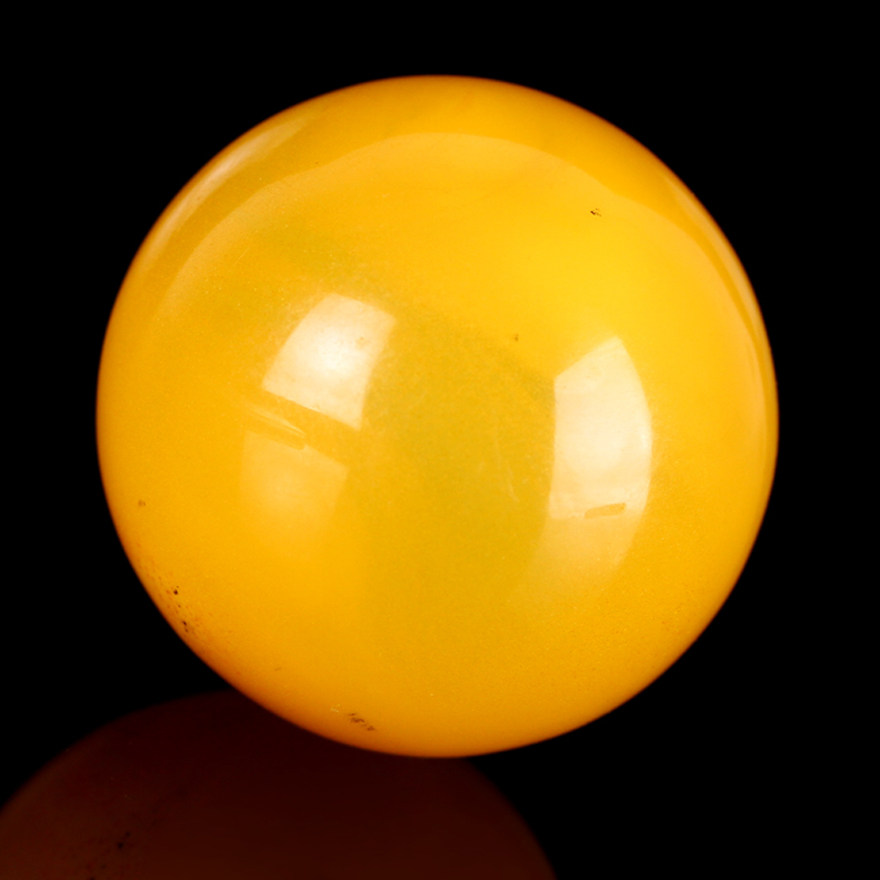 8mm 【蜜实色美】超大单珠 鸡油黄琥珀圆珠 把玩极佳