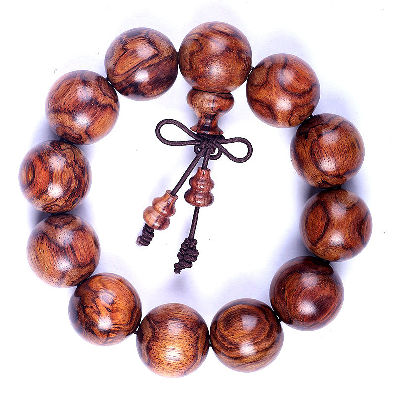 【降香黄檀】黄花梨佛珠 19mm 40.4g 花纹炫丽