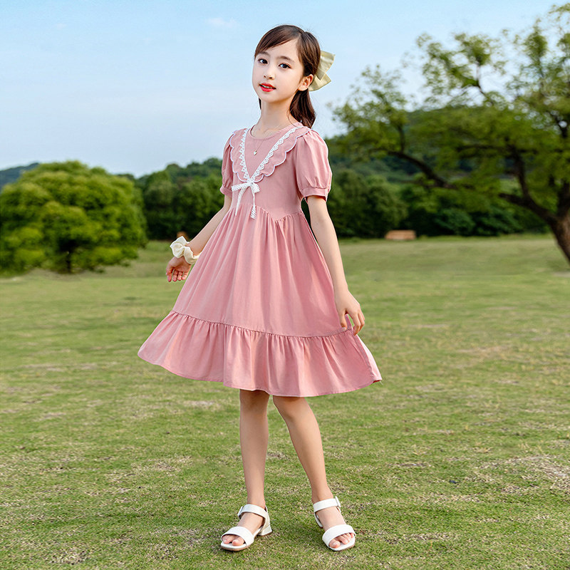 女孩裙子夏装短袖