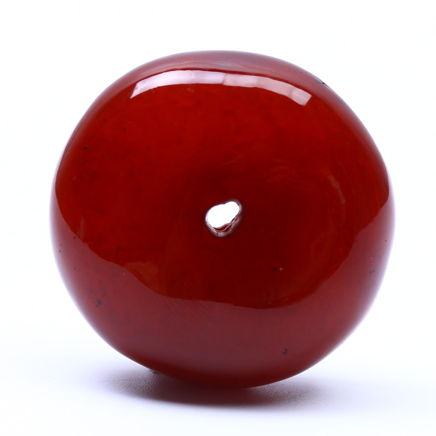 7mm【欧洲回流 爆红】红皮蜜蜡平安扣 大直径色泽红亮