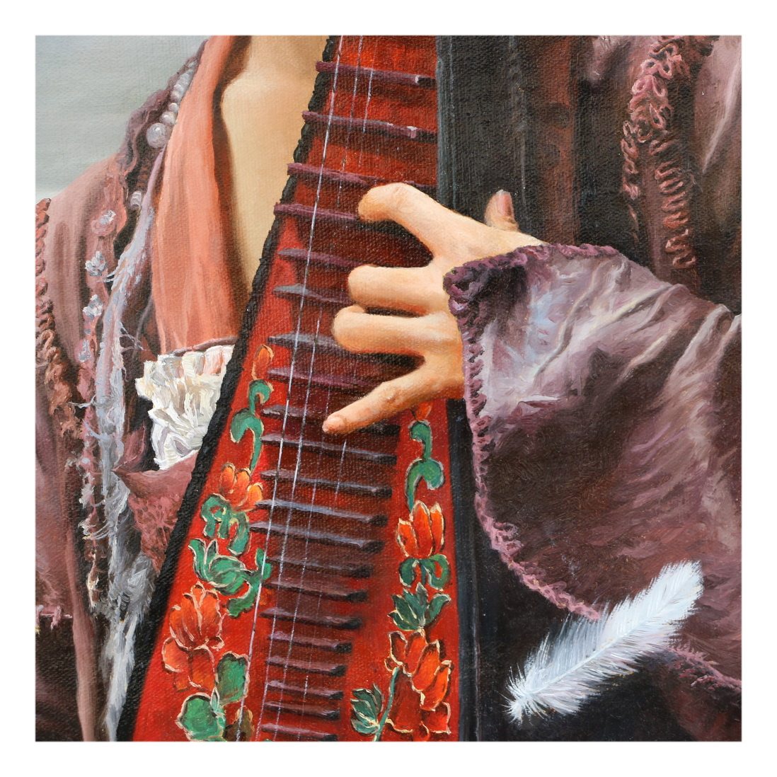 (朝鲜)功勋艺术家 白明学《琵琶曲》白虎创作社 大卫画廊