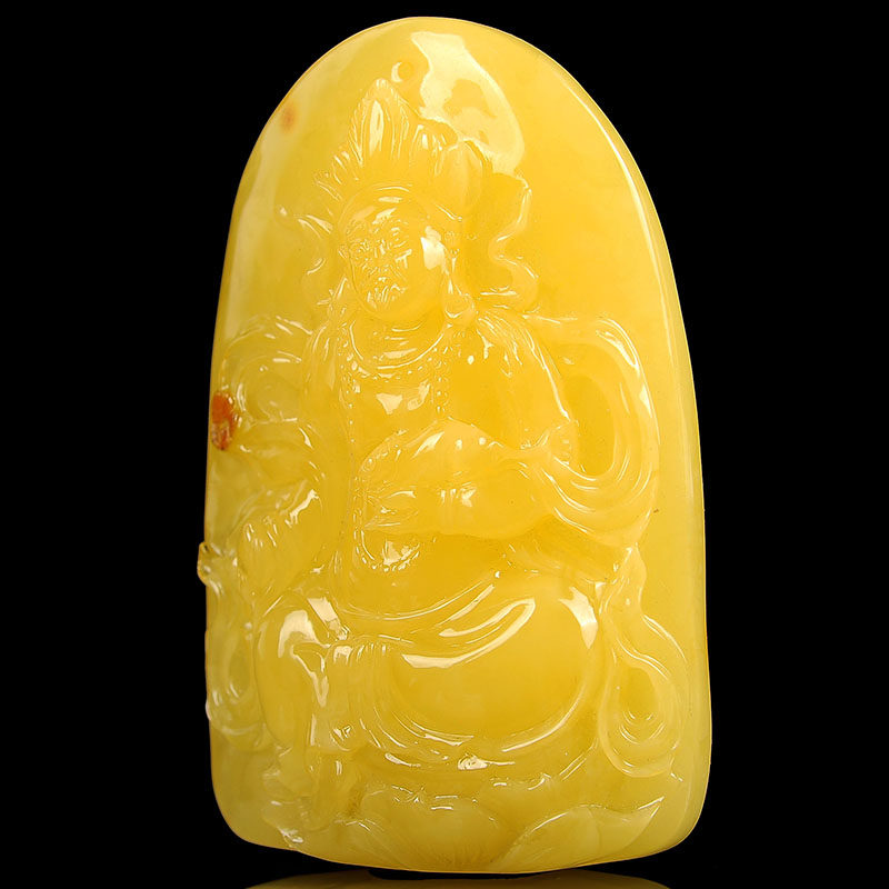 69.51克 苏工精品超大精雕满蜜蜜蜡 佛像挂件