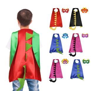 儿童小恐龙披风面具护手套装表演服装霸王龙独角龙三角龙走秀道具