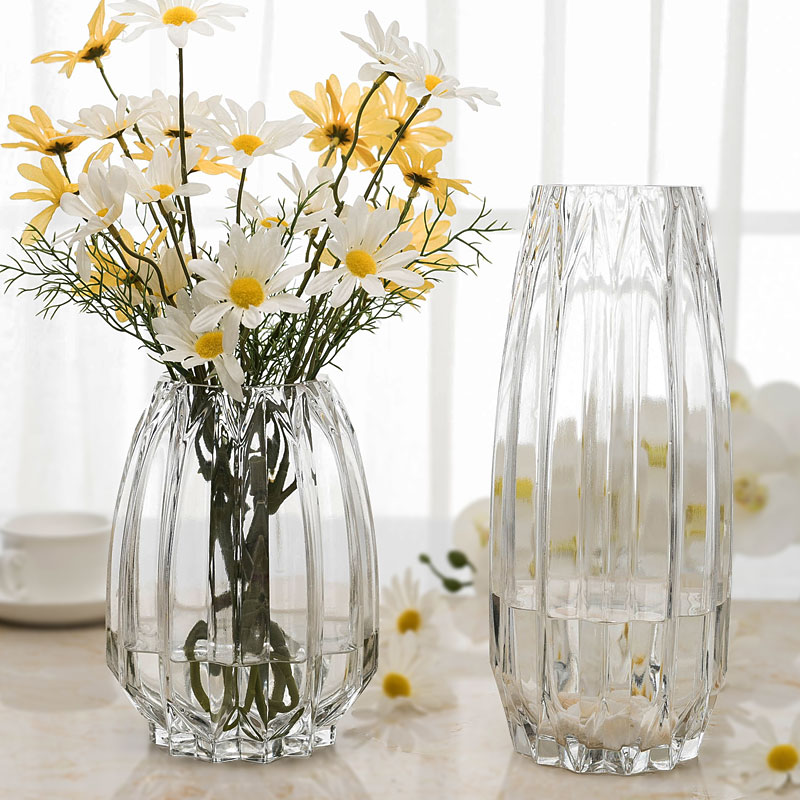 北欧简约几何玻璃花瓶透明花器 鲜花插花瓶家居装饰 客厅工艺摆设