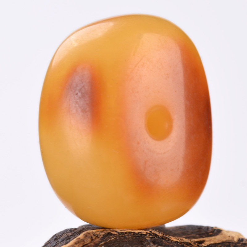 顶级天然蜜蜡老蜜蜡 10g 蜜蜡珠 复古橙色 天然流纹 h0456