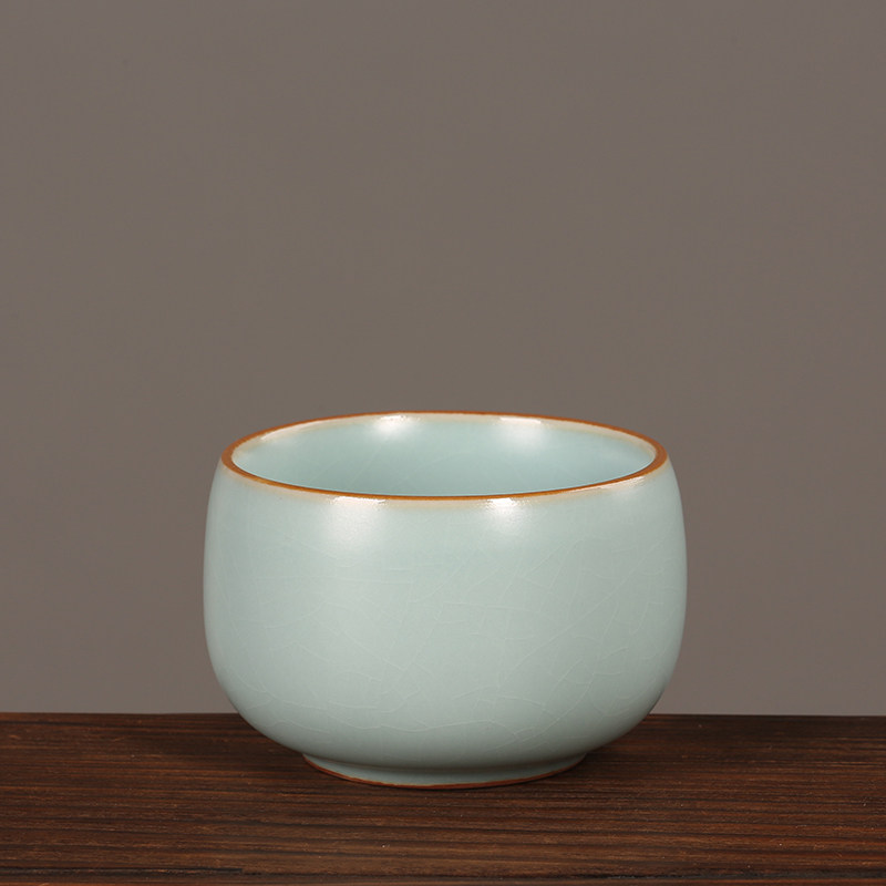 熹言汝窑主人杯单杯天青色陶瓷功夫茶品茗杯男士大号茶杯个人专用