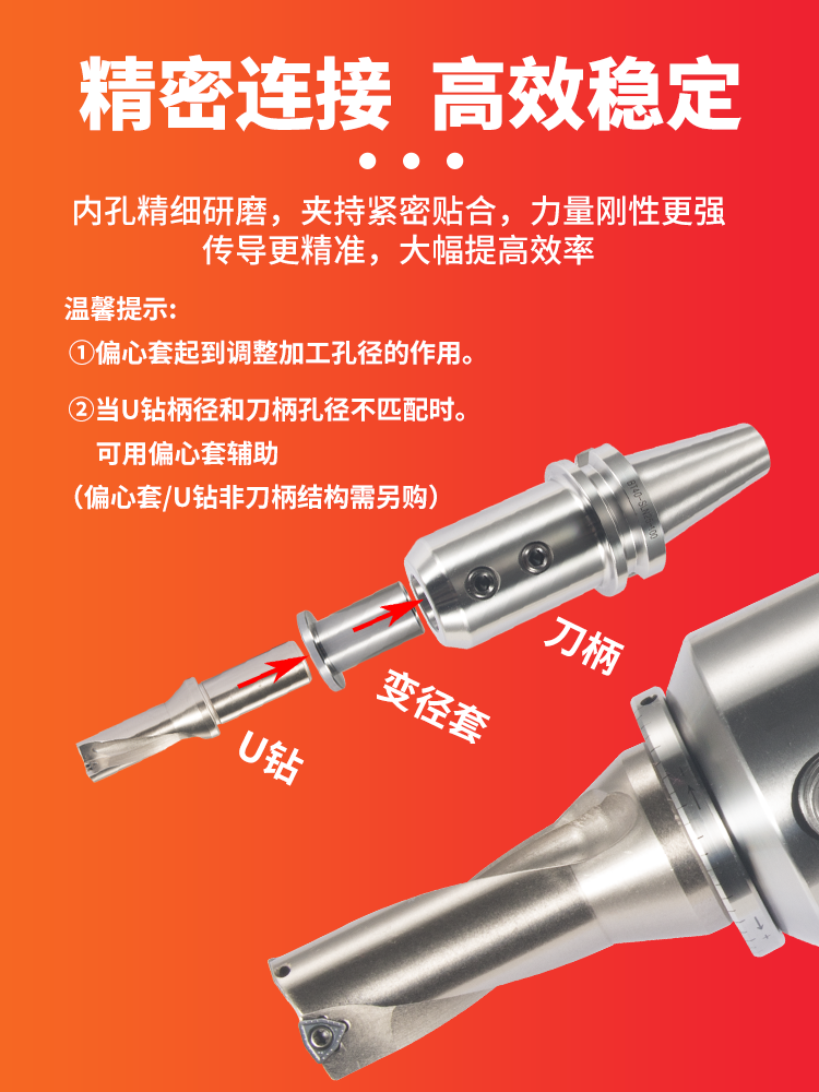 数控刀柄侧固式BT50-SLN U钻CNC加工中心夹具车床铣床油路刀柄U转