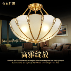 宜家 新品  全铜灯欧式吸顶灯 复古卧室客厅吸顶照明灯具