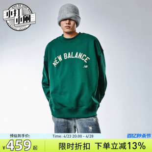 NEW BALANCE/NB圆领套头男款卫衣女纯色打底卫衣24新款AMT41310