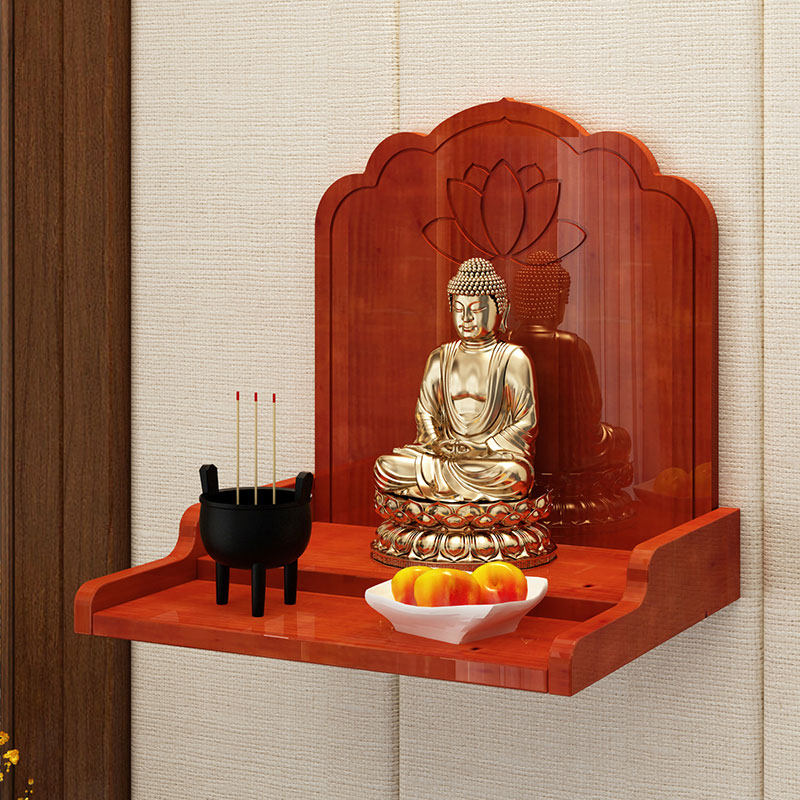 实木神龛佛柜墙壁挂式财神爷供奉台吊柜家用神台观音菩萨关公佛龛