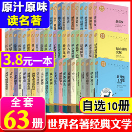 【自选10册】正版世界名著全套63册名家名译青少年版经典文学书籍10-12-15周岁中学生课外阅读书名人传昆虫记小王子海底两万里小说