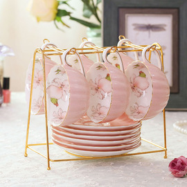欧式咖啡杯套装陶瓷下午茶茶具家用杯子套装花茶杯碟英式简约结婚