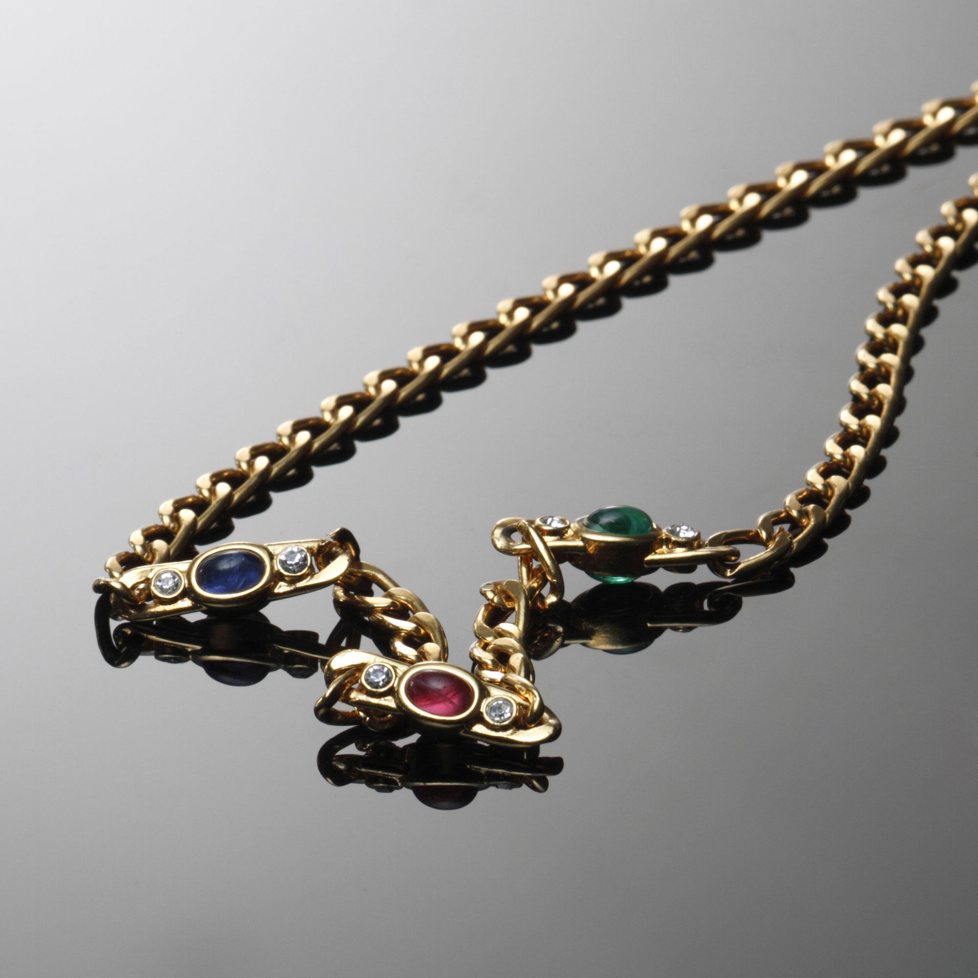 [绝版古董首饰]dior迪奥80年代原产人造宝石女士古董项链