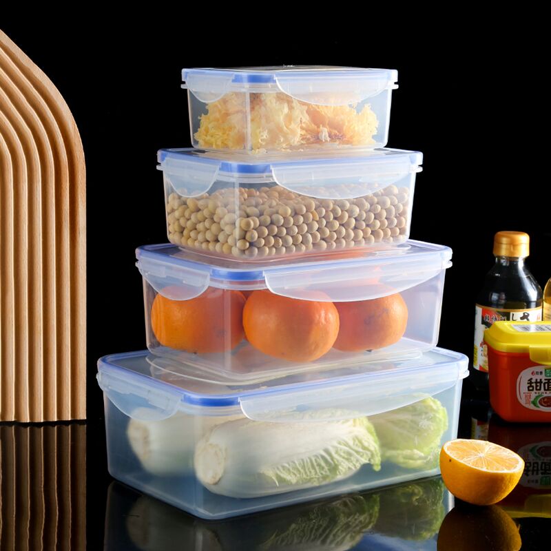 厨房冰箱长方形保鲜盒微波耐热塑料饭