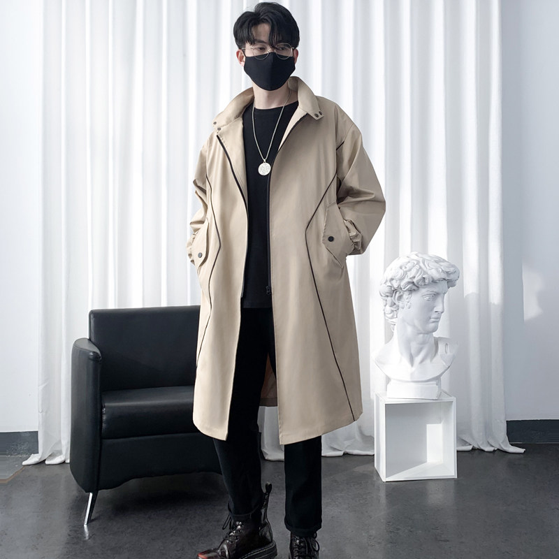 智快鱼官方旗舰店官网轻奢英伦雅痞潮牌男装2022新款洛兹风衣外套