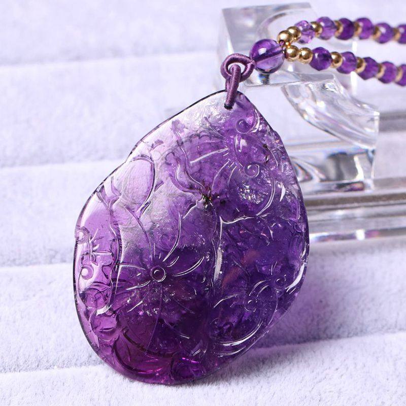 31.94g 收藏级纯紫碧玺龙牌吊坠 雕工精湛